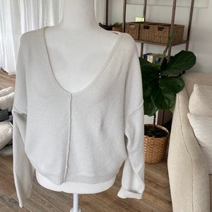 Free people v-neck boxy crop sweater